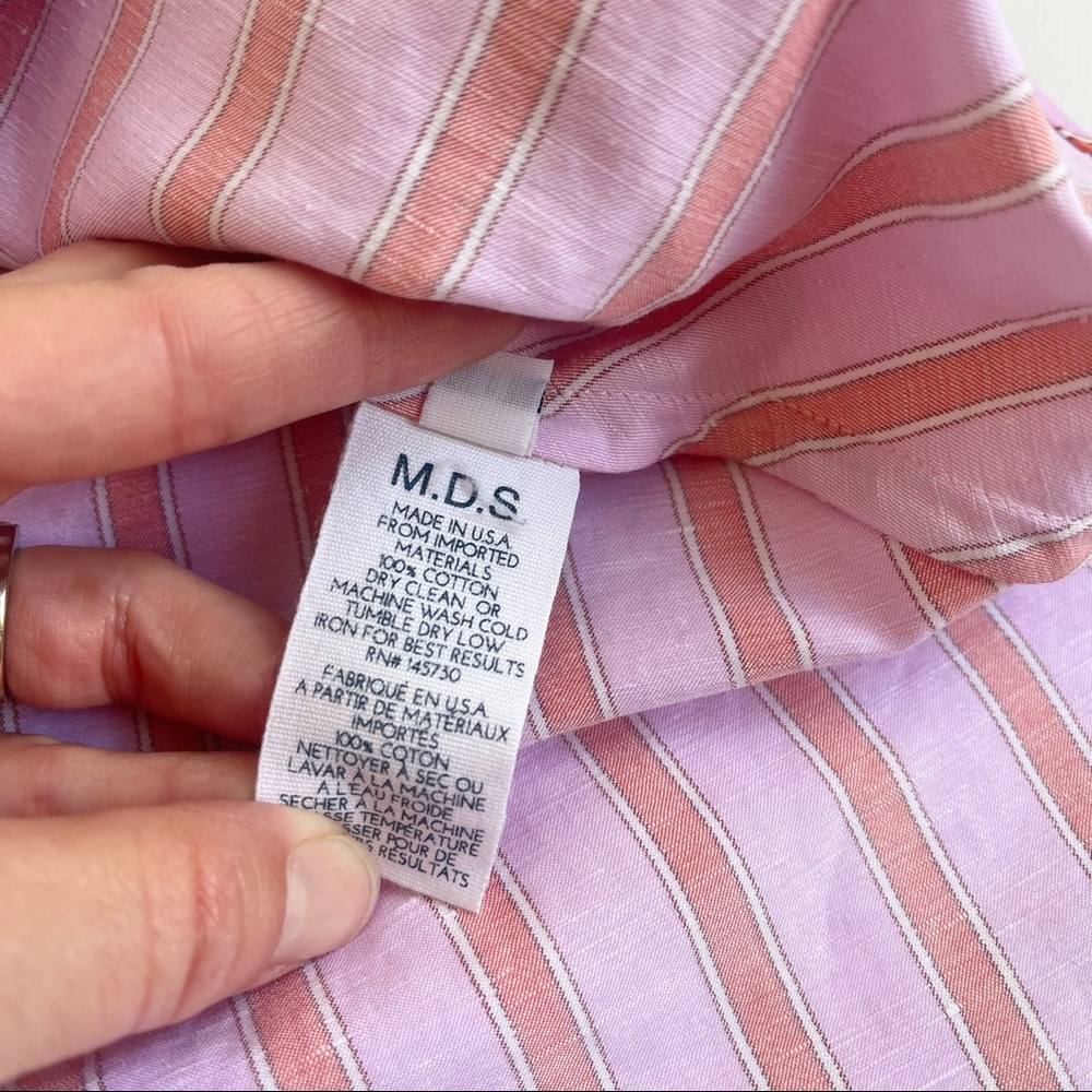 MDS Stripes Pink/Orange Ruffle Tank - Picture 6 of 7